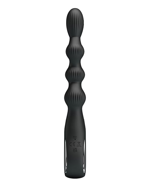 Pretty Love - Federer Rechargeable Beaded Anal Vibrator (Black) - Black