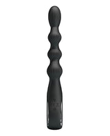 Pretty Love - Federer Rechargeable Beaded Anal Vibrator (Black) - Black