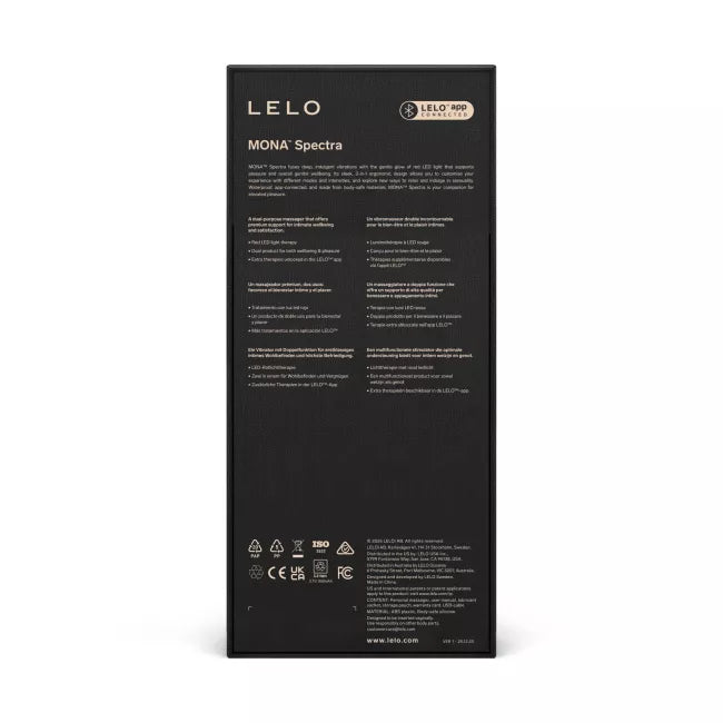 LELO - Mona Spectra Penggetar Titik G dengan Kawalan Aplikasi, Cahaya Merah (Putih)