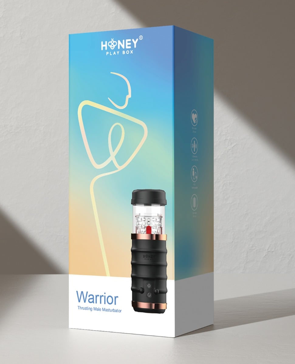 Honey Play Box - Warrior Auto-Thrusting Male Masturbator (Black) - Black