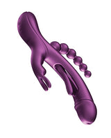 Honey Play Box - Trilux 4-in-1 Rabbit Vibrator with Anal Beads (Purple) - Purple