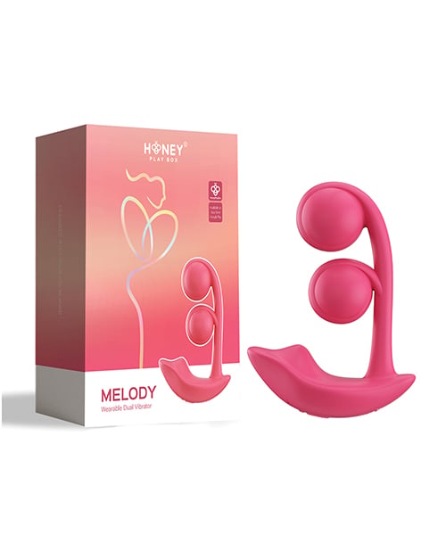 Honey Play Box - Melody Twin Balls Dual-Action Rabbit Vibrator (Pink) - Pink