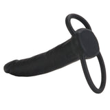 CalExotics - Double Rider Silicone Cock Ring (Black) - Black