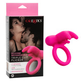 CalExotics - Triple Flicker Rechargeable Clitoral Vibrator (Pink) - Pink