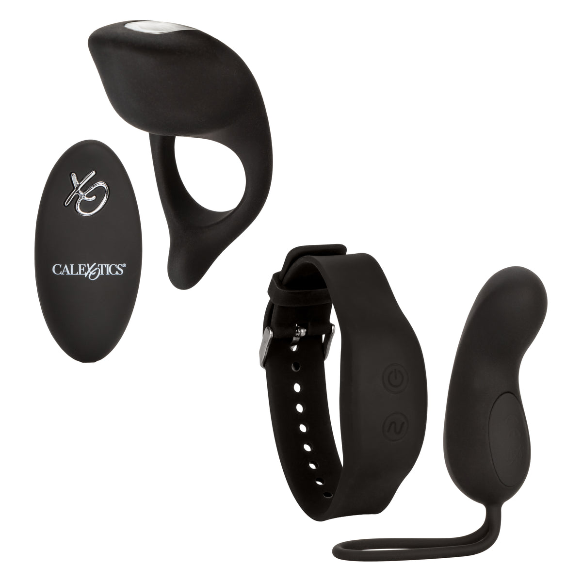 CalExotics - Remote-Control Rechargeable Couples Vibrator Set (Black) - Black