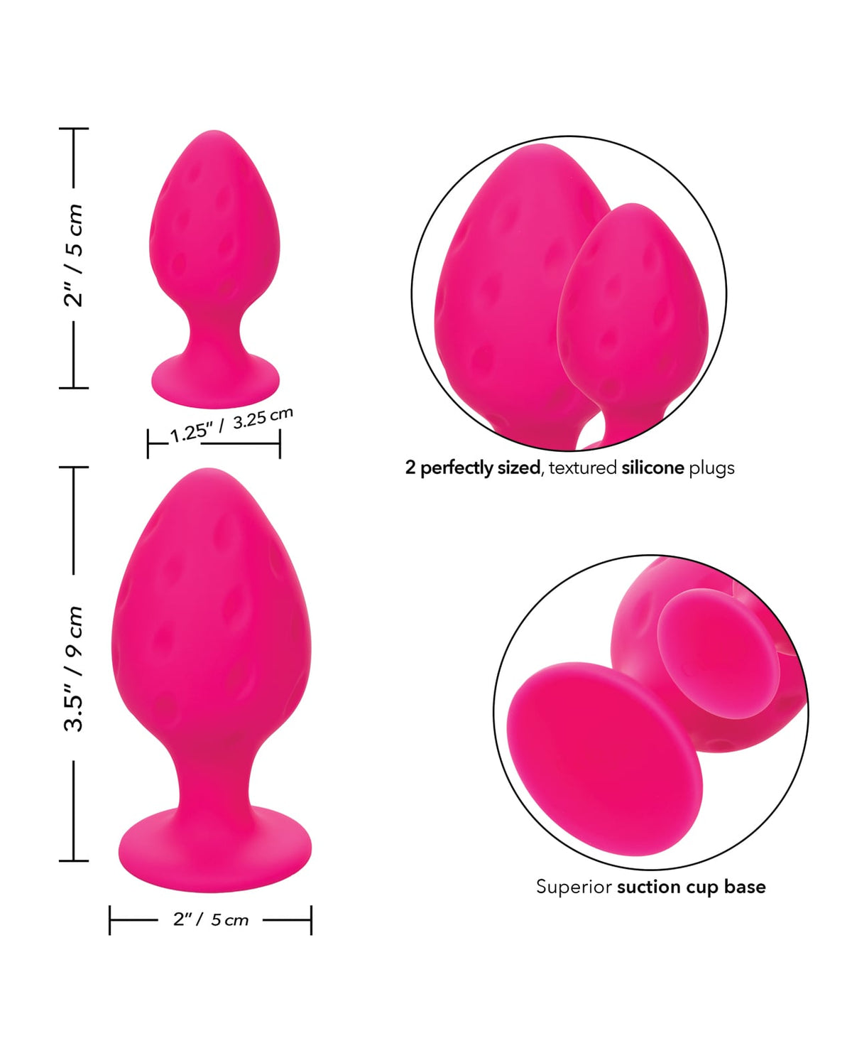 CalExotics - Cheeky Silicone Anal Plug (Pink) - Pink