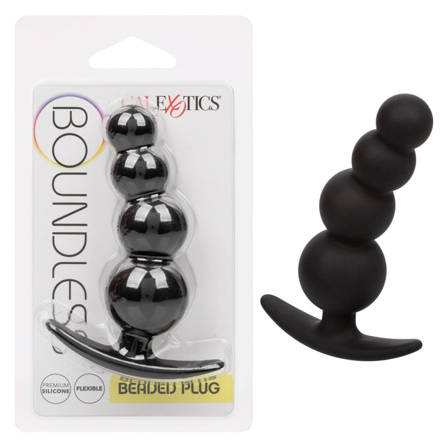 CalExotics - Boundless Beaded Anal Plug (Black) - Black