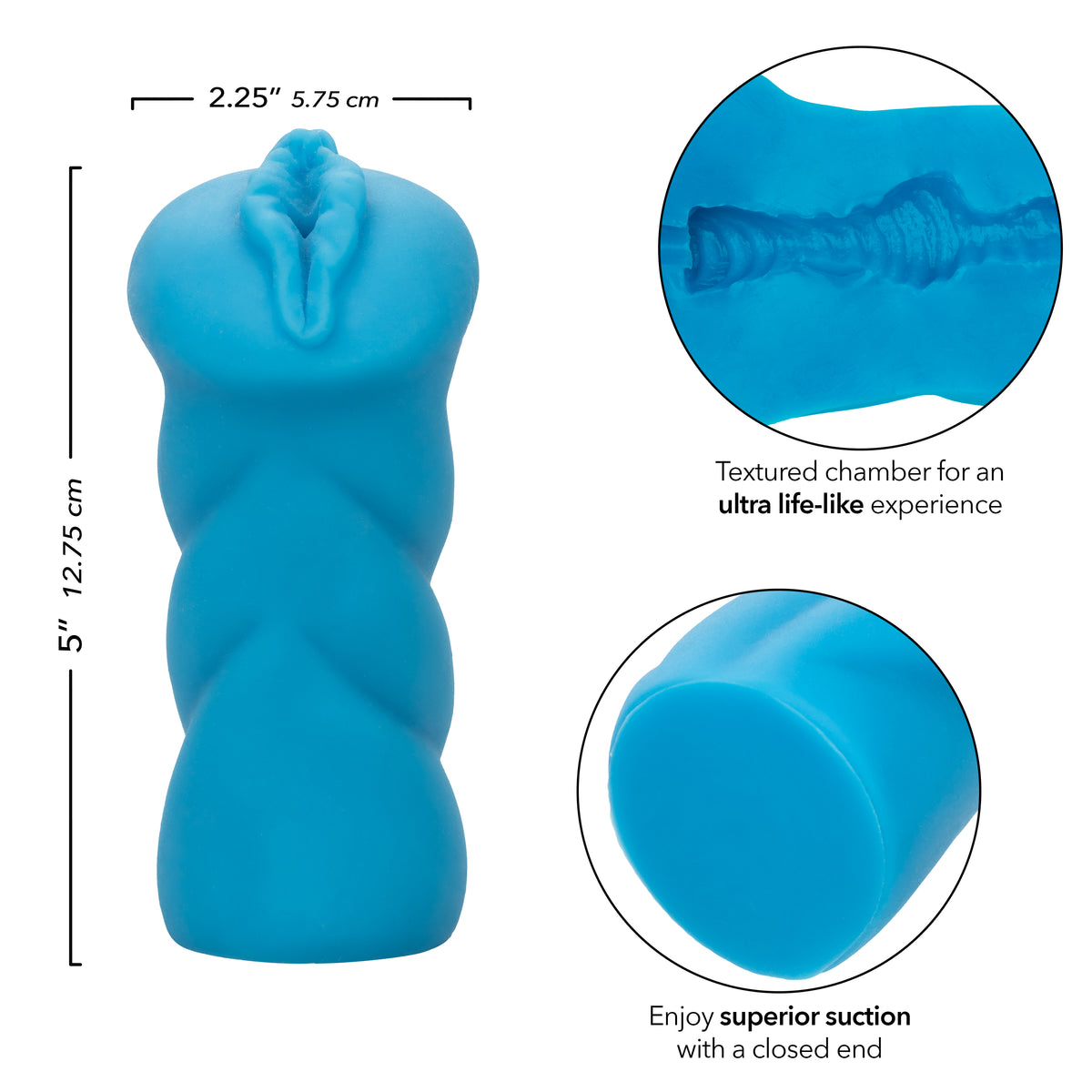 CalExotics - ANIME Textured Soft Masturbator - Blue / Bunny