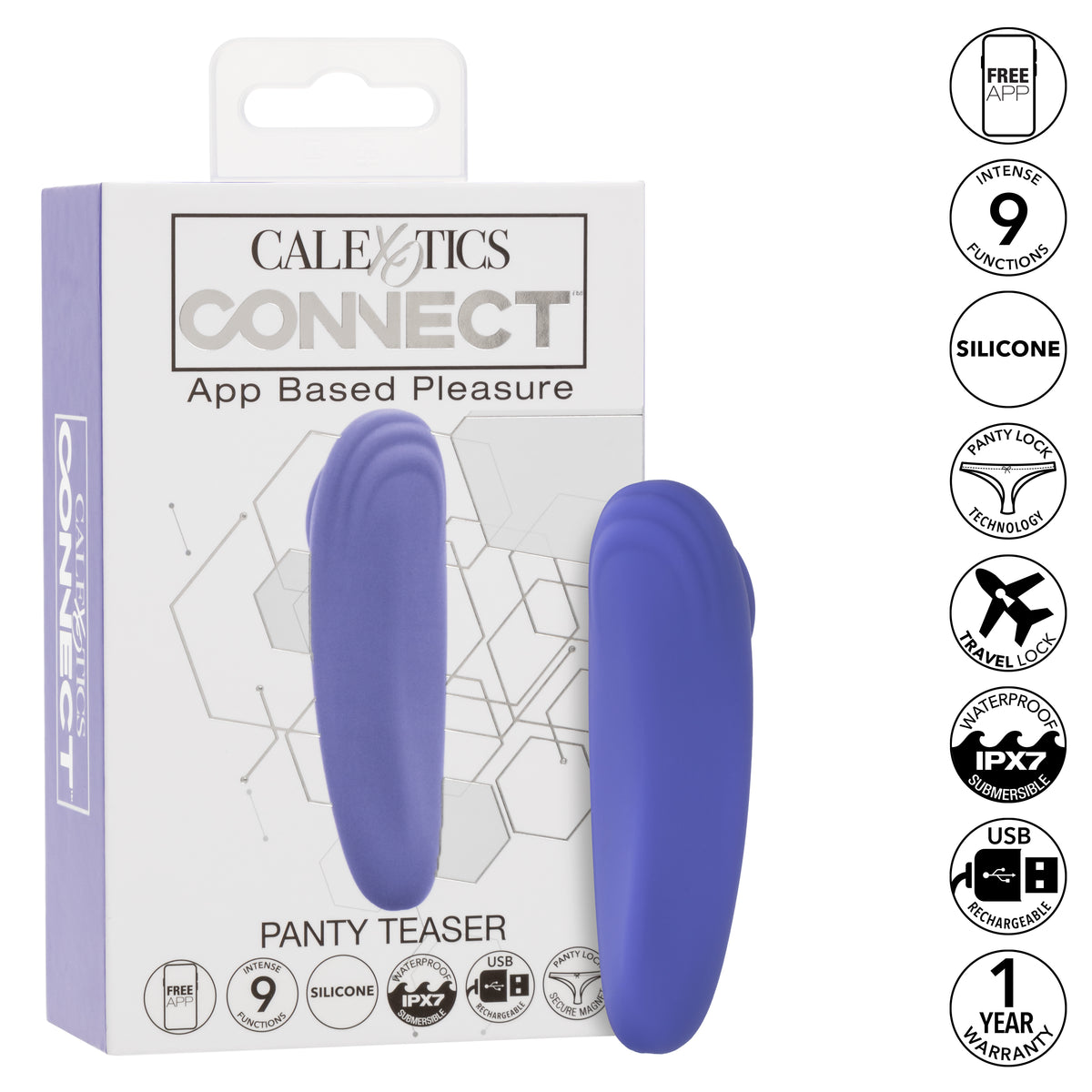 CalExotics - Connect App-Controlled Wearable Panty Vibrator (Purple) - Purple