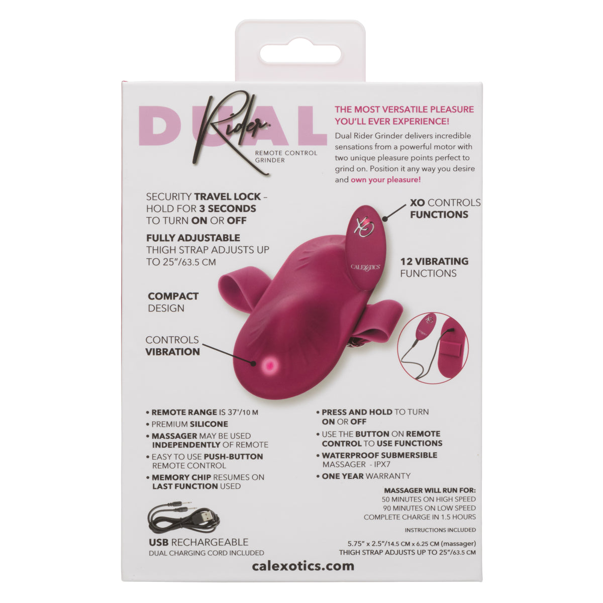 CalExotics - Dual Rider Remote-Control Wearable Couples Vibrator (Red) - Red
