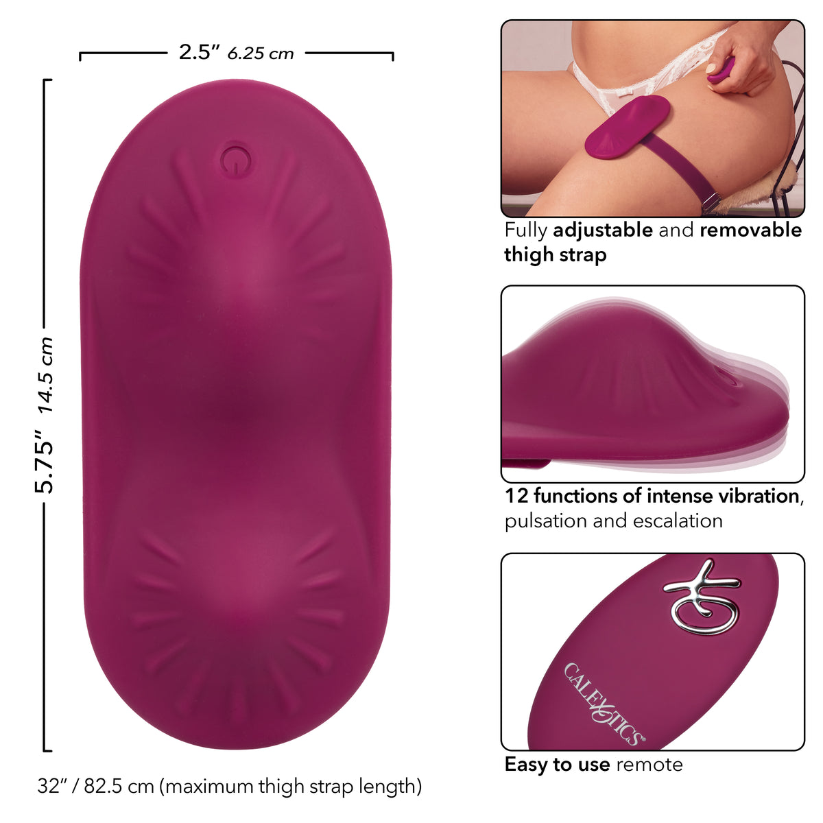CalExotics - Dual Rider Remote-Control Wearable Couples Vibrator (Red) - Red