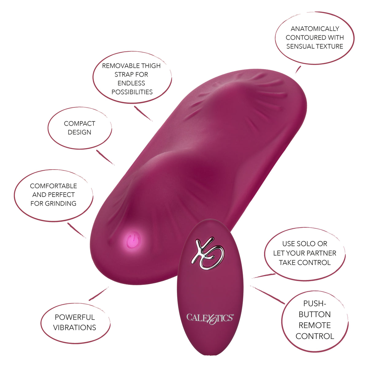 CalExotics - Dual Rider Remote-Control Wearable Couples Vibrator (Red) - Red