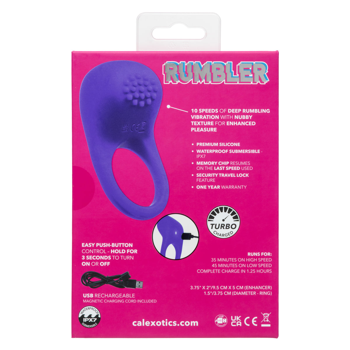 CalExotics - Rumbler Vibrating Cock Ring (Purple) - Purple
