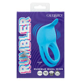 CalExotics - Rumbler Dual-Ring Vibrating Cock Ring (Blue) - Blue