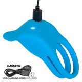 CalExotics - Rumbler Dual-Ring Vibrating Cock Ring (Blue) - Blue