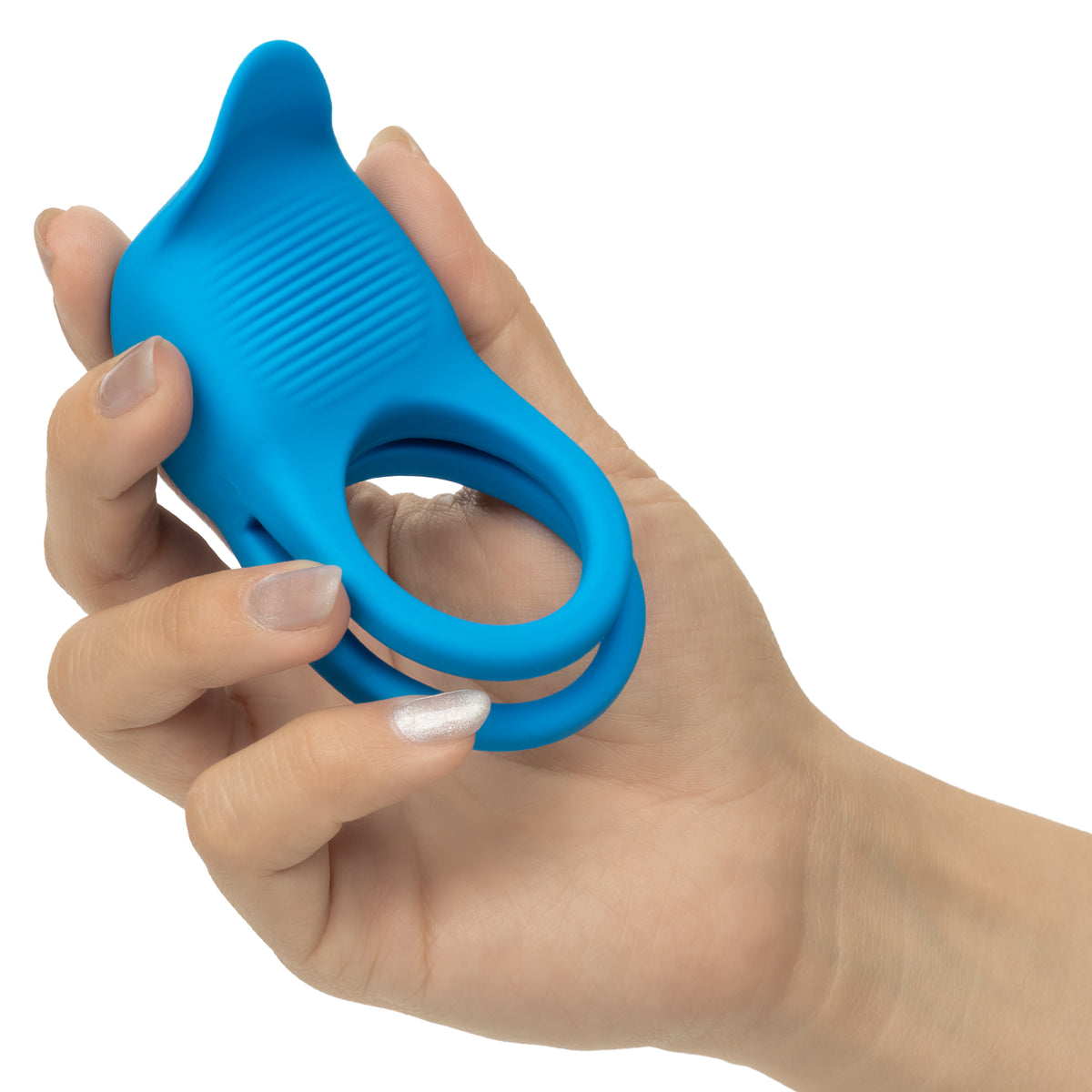 CalExotics - Rumbler Dual-Ring Vibrating Cock Ring (Blue) - Blue
