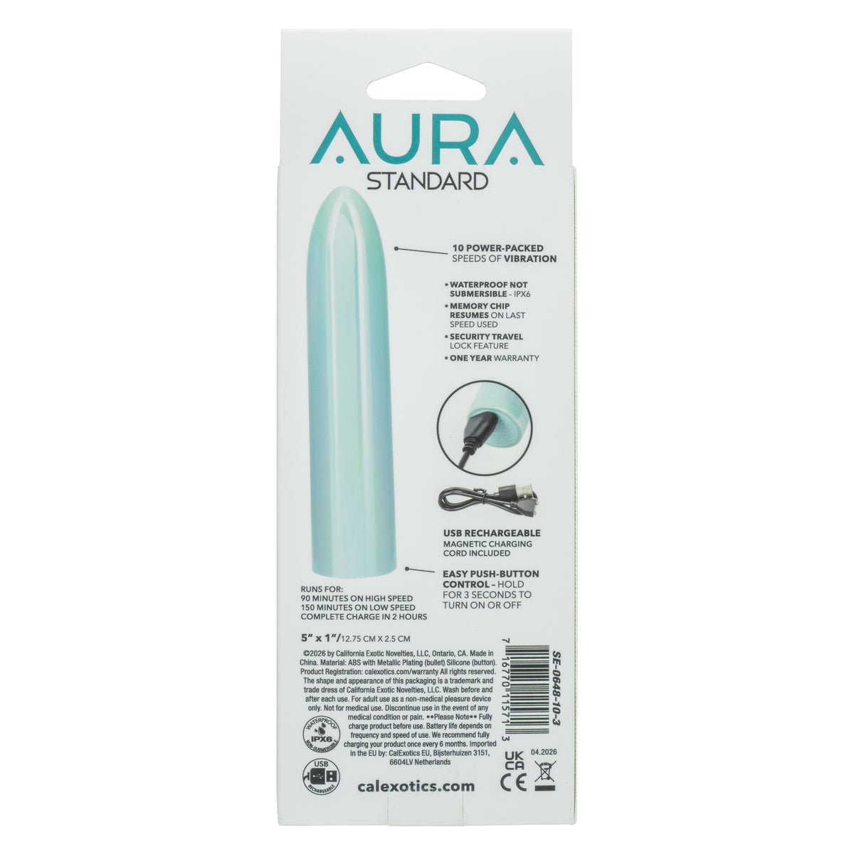 CalExotics - Aura Standard Bullet Vibrator (Blue) - Blue