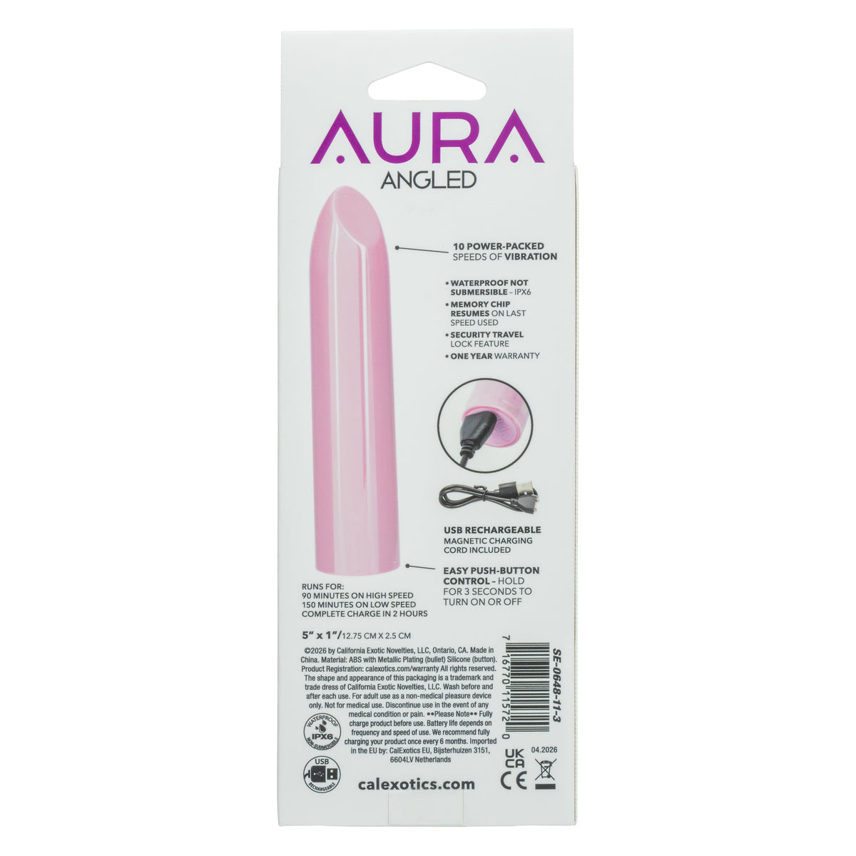 CalExotics - Aura Angled Bullet Vibrator (Pink) - Pink