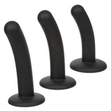 CalExotics - Onyxxx 3-Piece Silicone Curved Anal Probe Set (Black) - Black