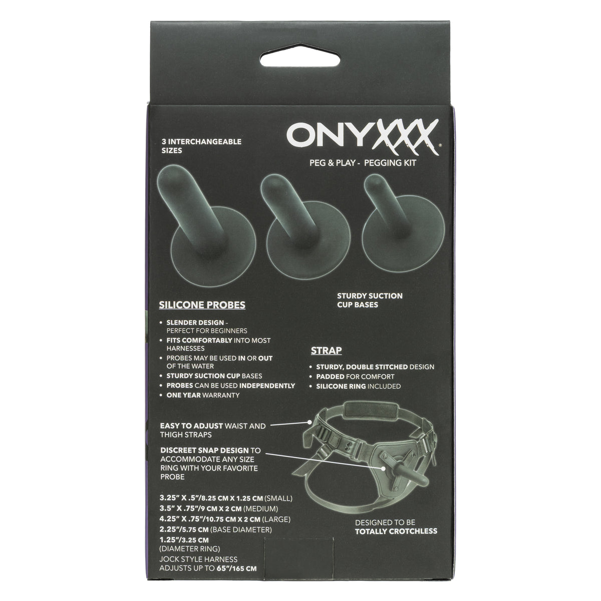 CalExotics - Onyxxx Peg & Play Silicone Pegging Kit (Black) - Black