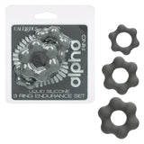 CalExotics - Alpha 3-Ring Endurance Cock Ring Set (Grey) - Grey