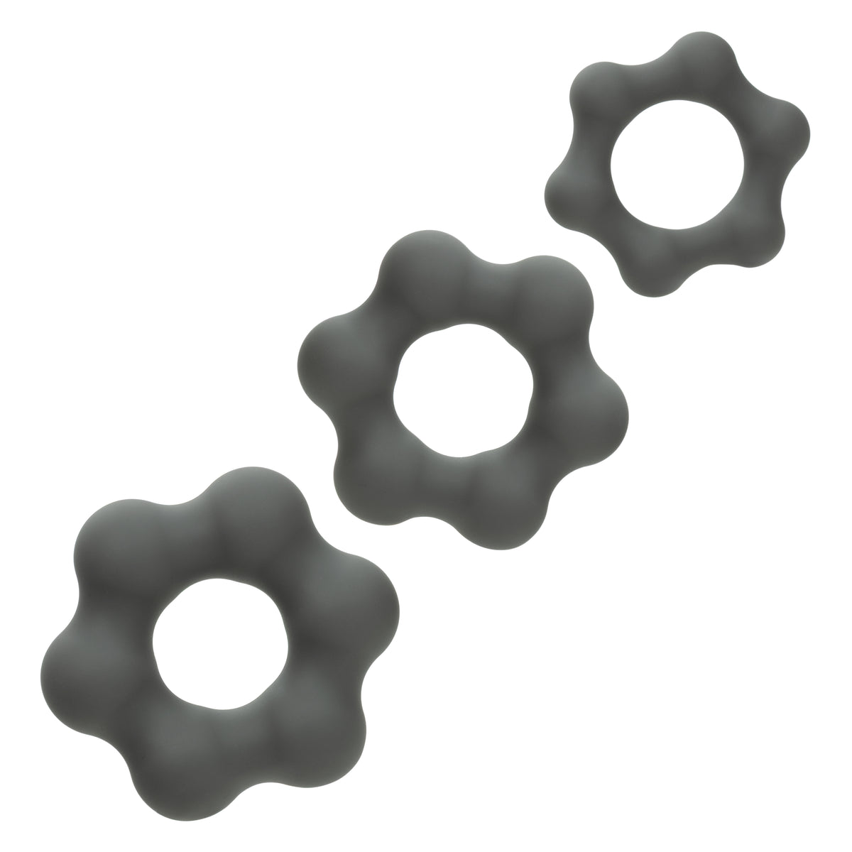 CalExotics - Alpha 3-Ring Endurance Cock Ring Set (Grey) - Grey