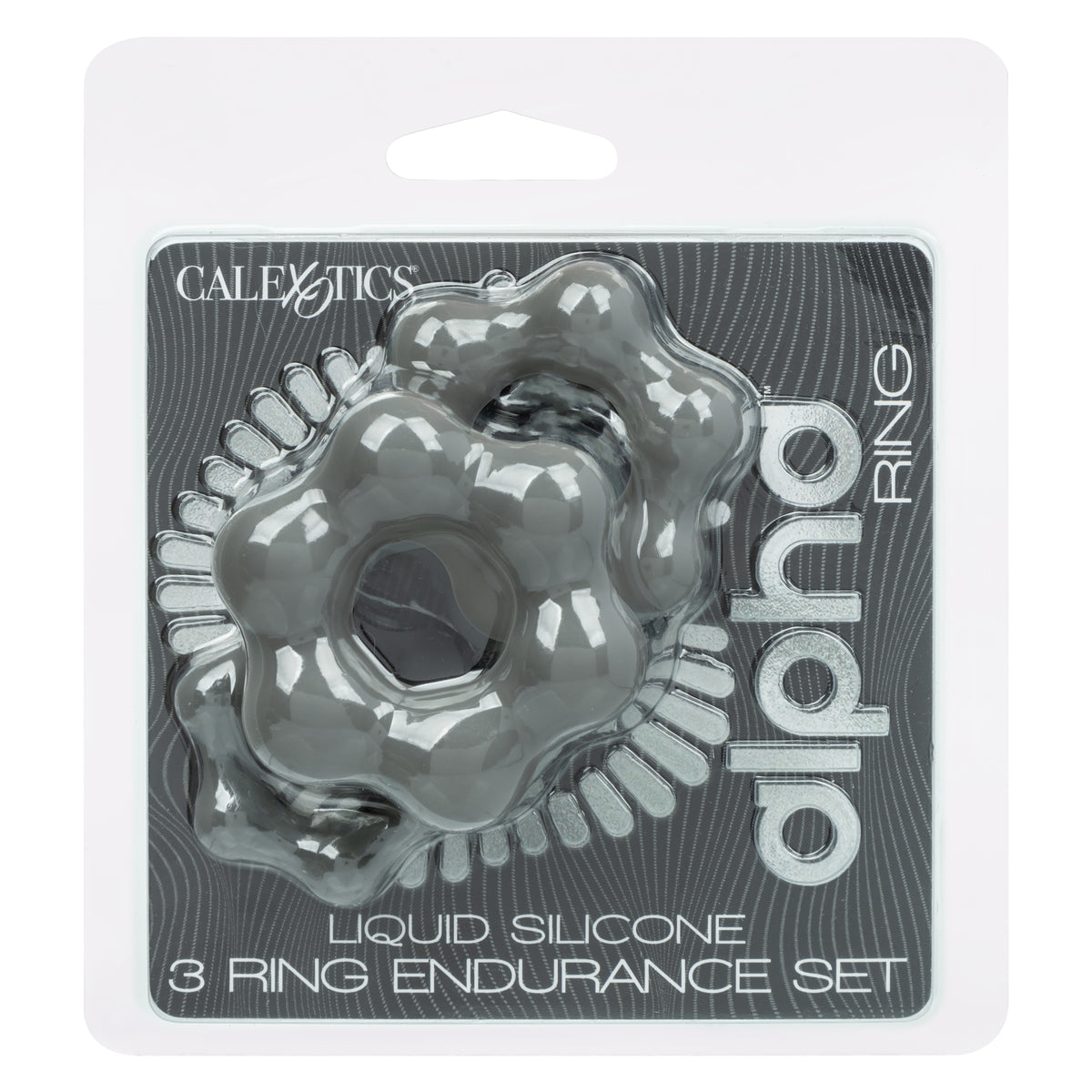 CalExotics - Alpha 3-Ring Endurance Cock Ring Set (Grey) - Grey
