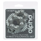 CalExotics - Alpha 3-Ring Endurance Cock Ring Set (Grey) - Grey