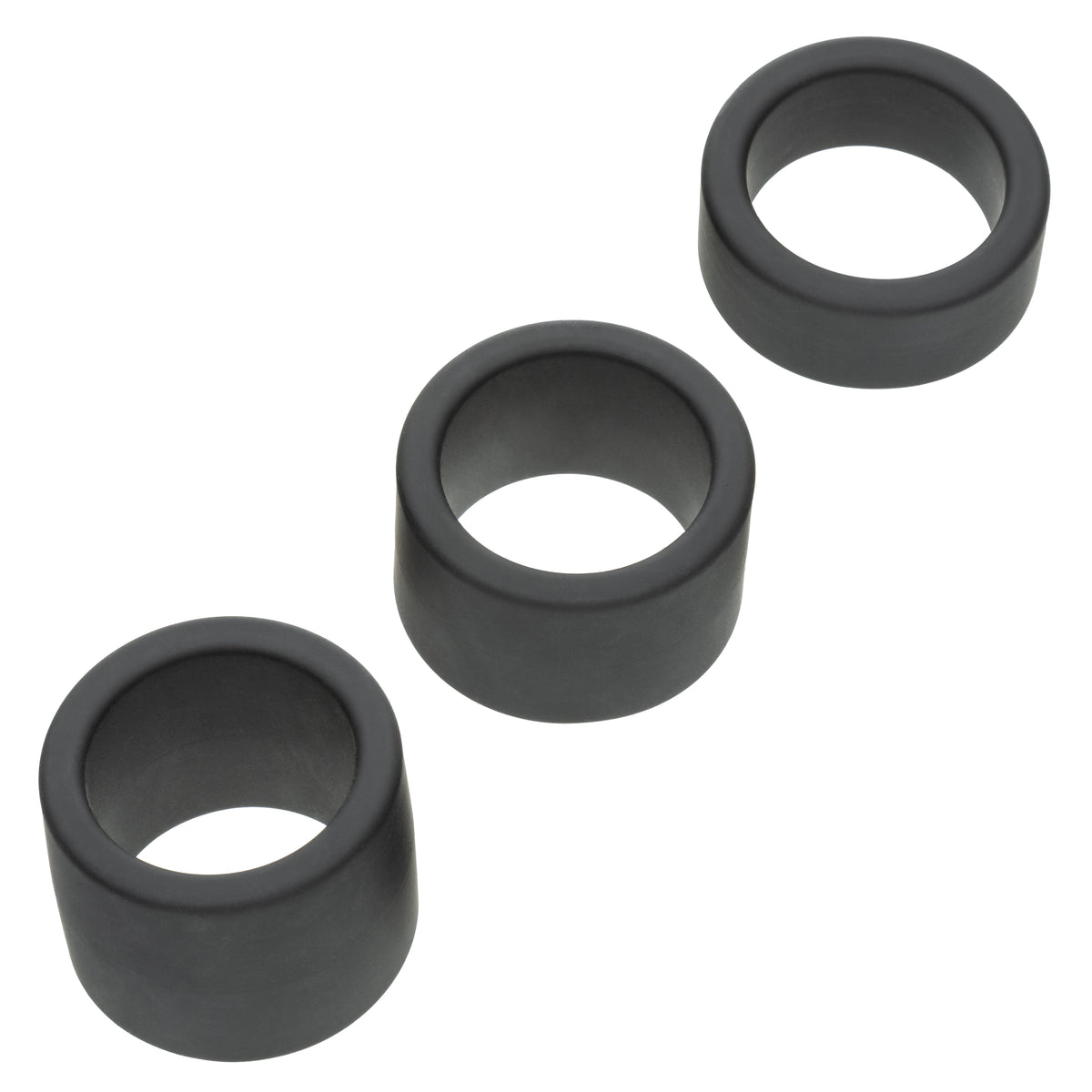 CalExotics - Alpha 3-Ring Stamina Cock Ring Set (Black) - Black