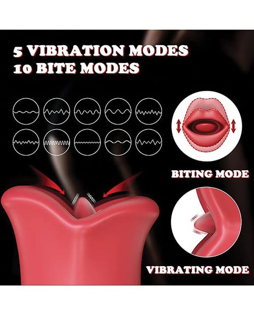 Secwell - Big Bite Vibrating & Biting Oral Masturbator (Red) - Red