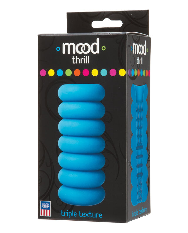 Doc Johnson - Mood Thrill Triple-Texture Masturbator (Blue) - Blue