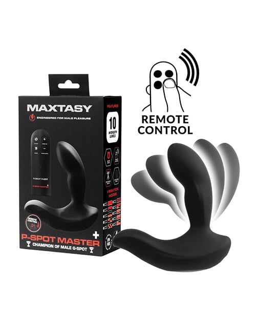 Maxtasy - P-Spot Master Remote-Control Prostate Massager (Black) - Black