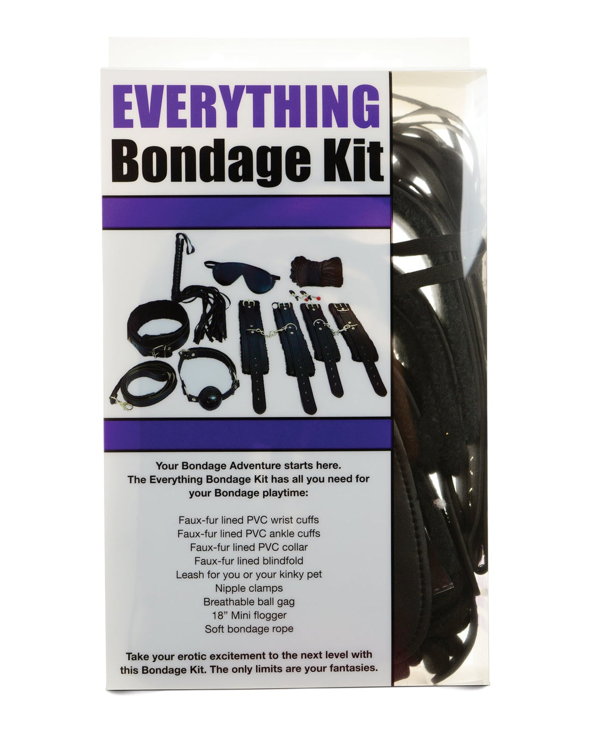 Plesur - Everything Bondage 12-Piece BDSM Kit (Black) - Black