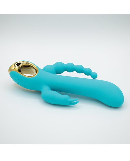 Natalie's Toy Box - Mighty Magic 3-in-1 Rabbit & Anal Beads Vibrator (Blue) - Blue