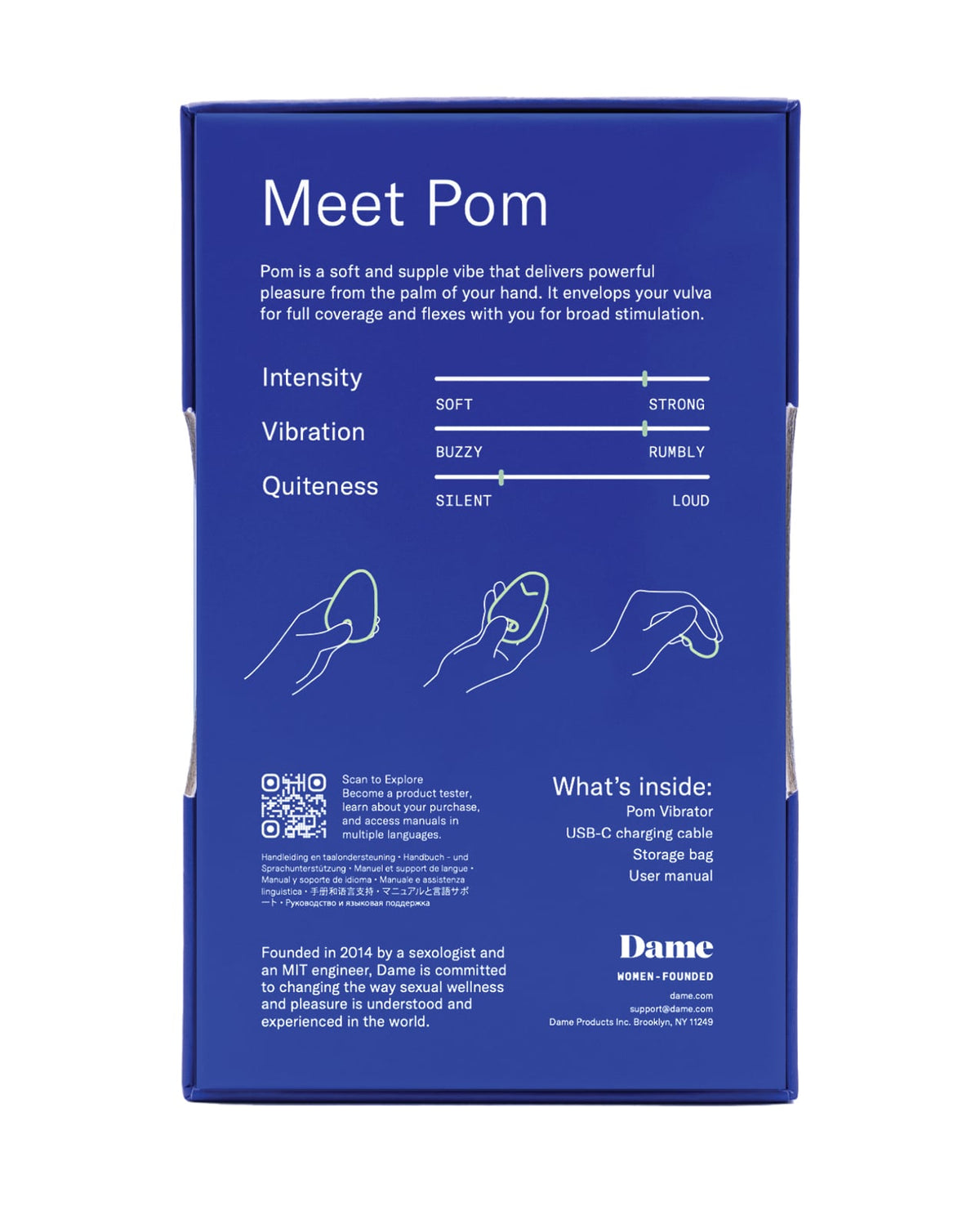 Dame - Pom Flexible Clitoral Vibrator (Blue) - Blue