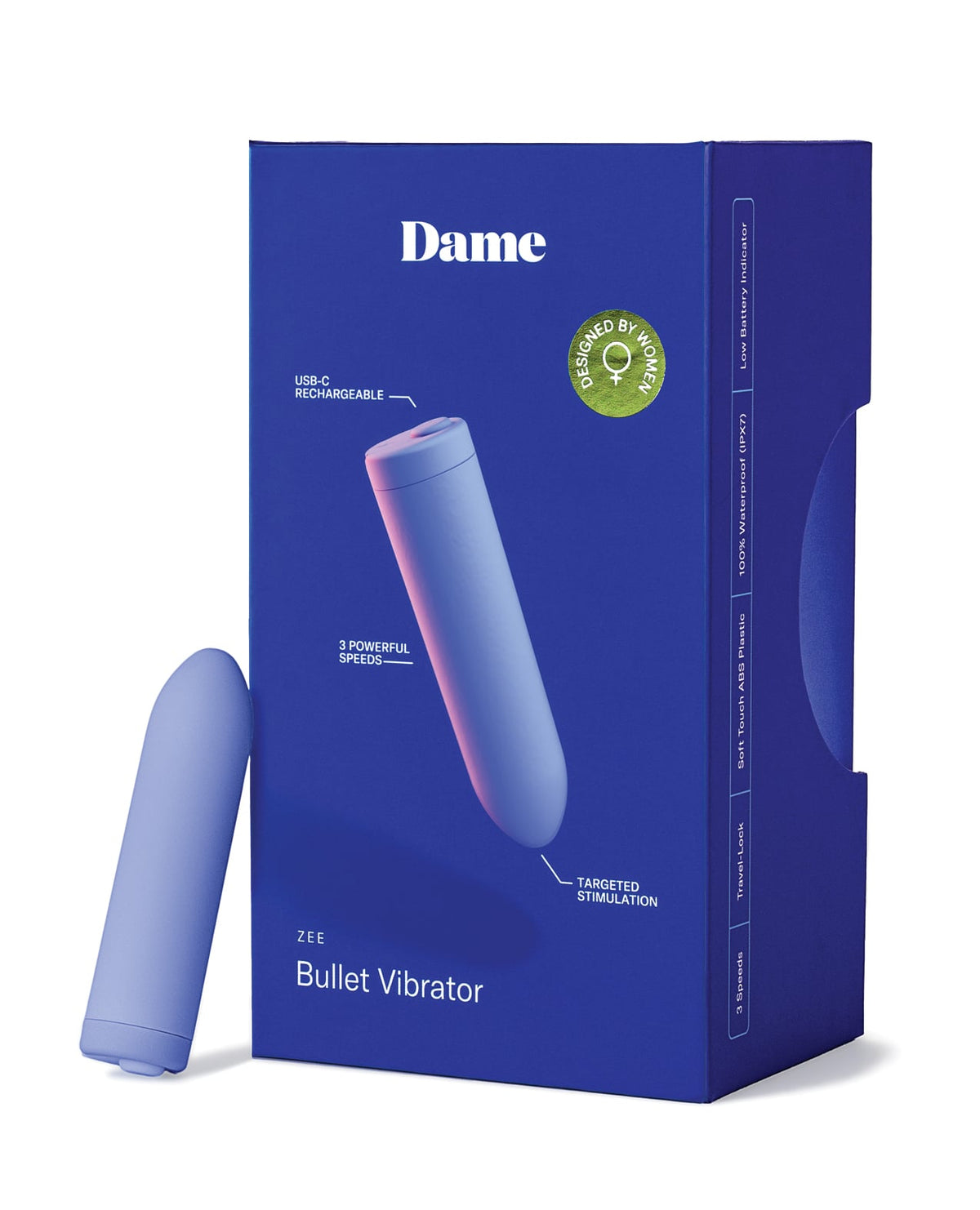 Dame - Zee Rechargeable Bullet Vibrator (Purple) - Purple