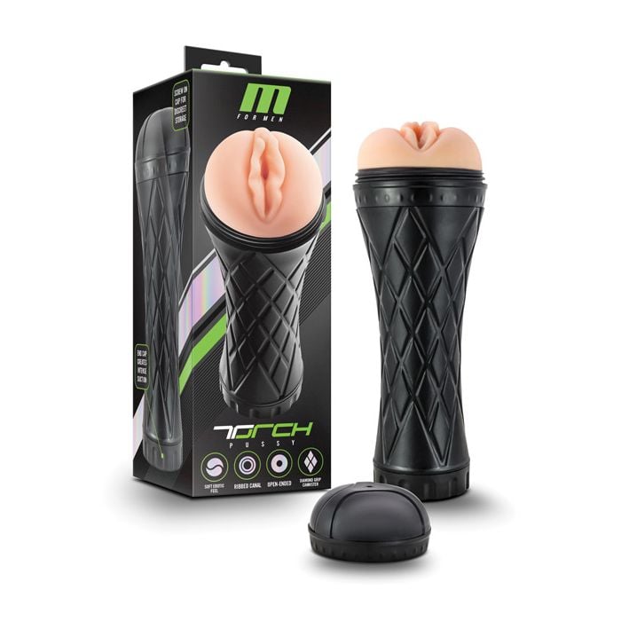 Blush Novelties - M for Men The Torch Realistic Vagina Masturbator (Beige) - Beige