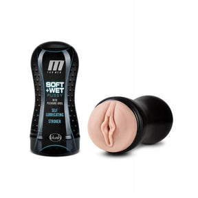 Blush Novelties - M for Men Soft & Wet Vagina Masturbator (Beige) - Beige / Pleasure Orbs