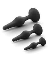 Blush Novelties - Anal Adventures Platinum Beginner Anal Plug Kit (Black) - Black