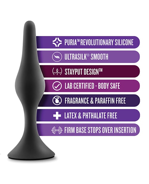 Blush Novelties - Anal Adventures Platinum Beginner Anal Plug Kit (Black) - Black