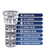 Blush Novelties - Rize Luz Glow-in-the-Dark Masturbator (Clear) - Clear