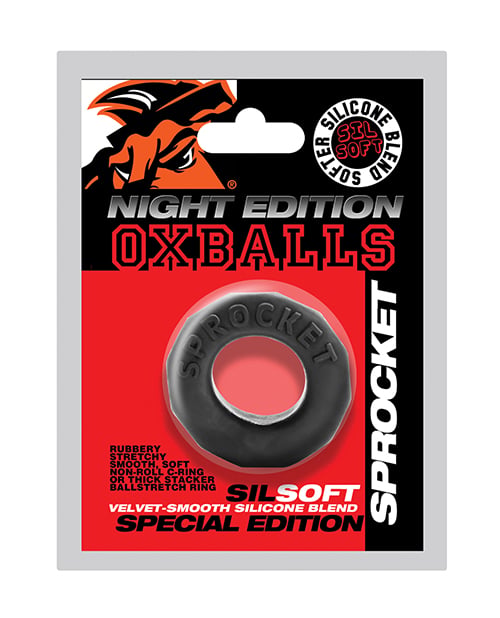 Oxballs - Sprocket Comfort No-Roll Cock Ring (Black) - Black