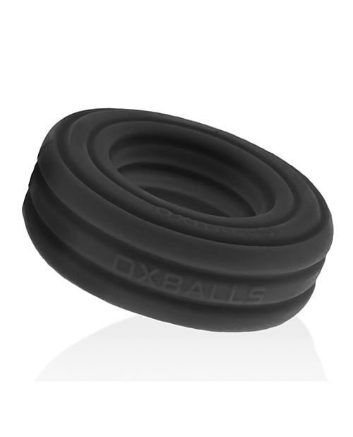 Hunky Junk - Roto Silicone Cock Ring (Black) - Black