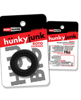 Hunky Junk - Roto Silicone Cock Ring (Black) - Black