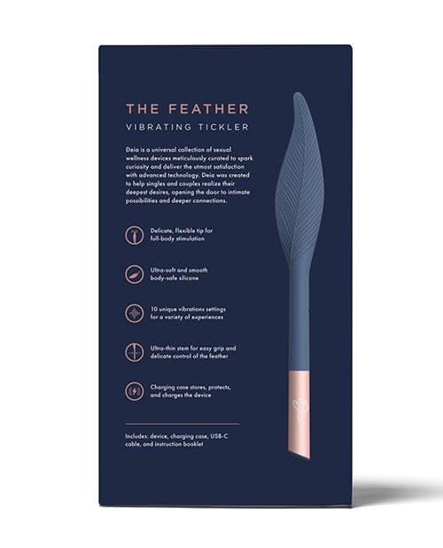 Deia - The Feather Rechargeable Clitoral Vibrator (Blue) - Blue