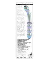 Gender X - Lustrous Galaxy Dual-Ended Glass Dildo & Wand Massager (Green) - Green