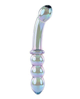 Gender X - Lustrous Galaxy Dual-Ended Glass Dildo & Wand Massager (Green) - Green