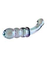 Gender X - Lustrous Galaxy Dual-Ended Glass Dildo & Wand Massager (Green) - Green
