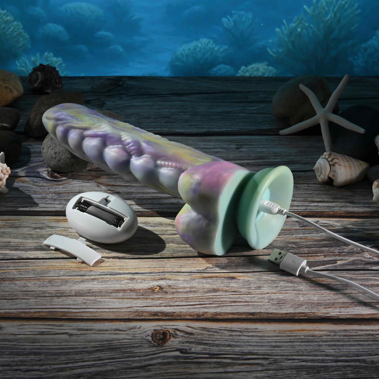 Gender X - Monster’s Ball Remote-Controlled Thrusting Fantasy Dildo (Multi Colour)