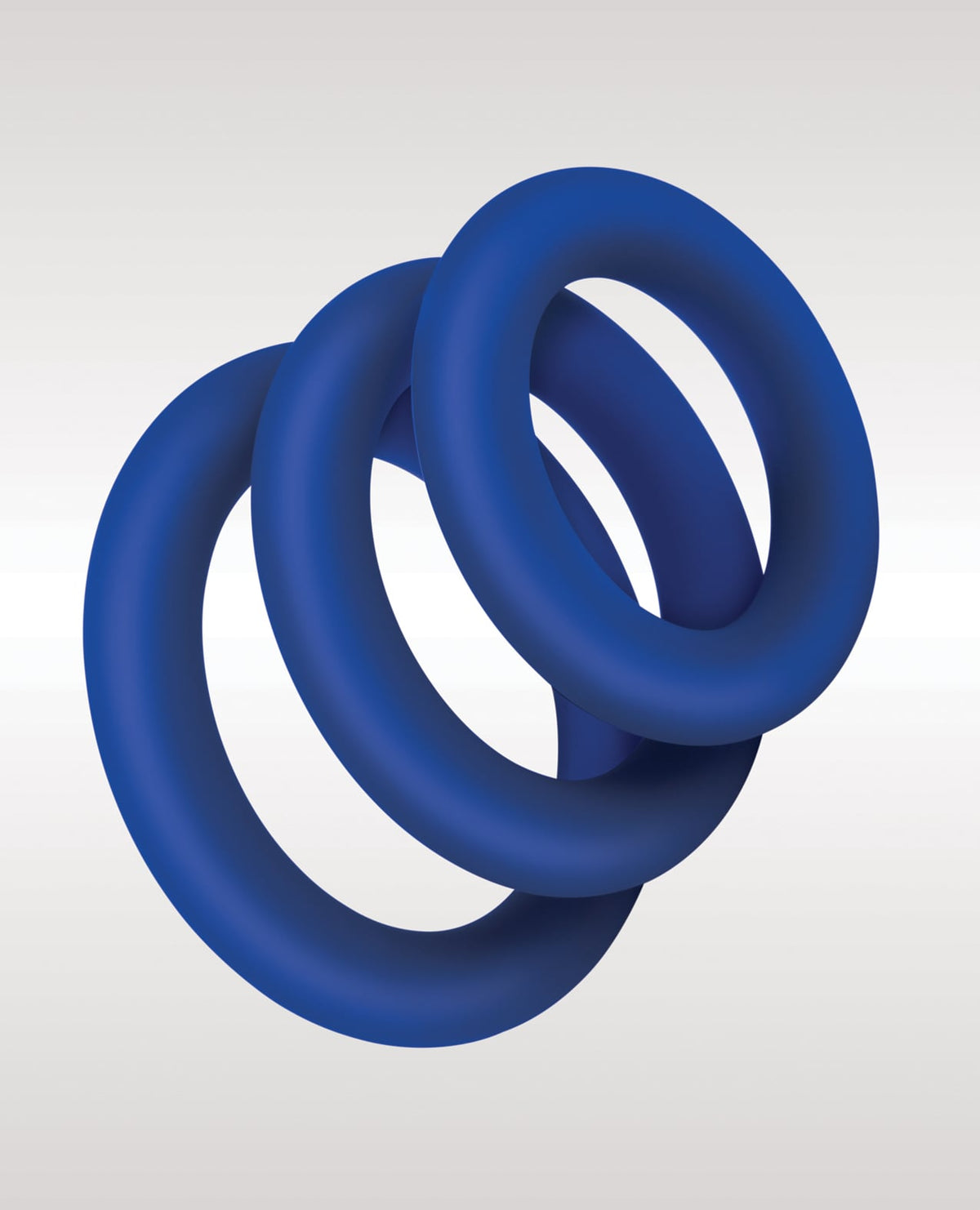 Zolo - Extra-Thick Silicone Cock Ring Set of 3 (Blue) - Blue